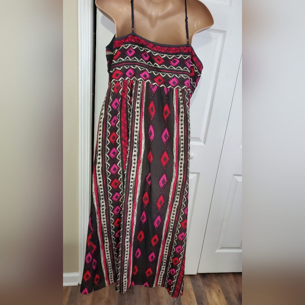 Lane Bryant Plus 26 Ikat Maxi Sundress With Adjustable Straps ~ Pre-Owned - Picture 9 of 15